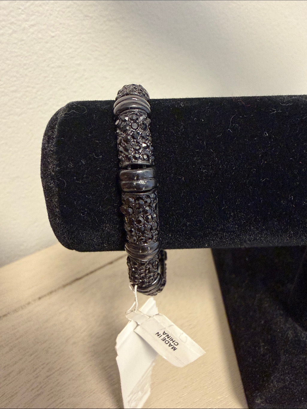 Jet Black Rhinestone Crystal Pave Stretch Braceletnwt Cocktail Attire — image 5 of 5